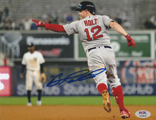BROCK HOLT BOSTON RED SOX  PSA AUTHENTICATED  ACTION SIGNED 8x10