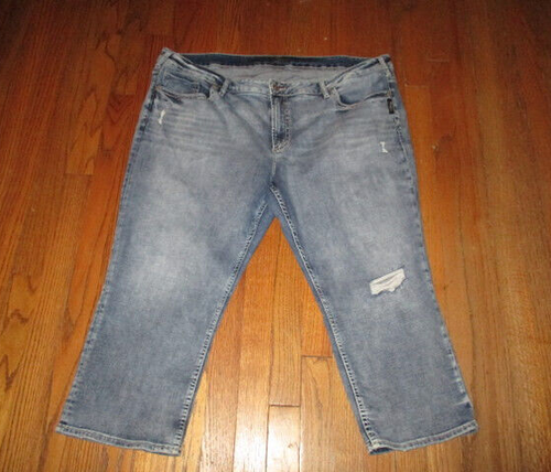 SILBERJEANS Elyse Capri Hi-Rise Distressed Jeans Übergröße 24