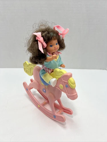 Vintage Heart Family Baby Cousins Nellie Rocking Horse Mattel 1987 READ DESC