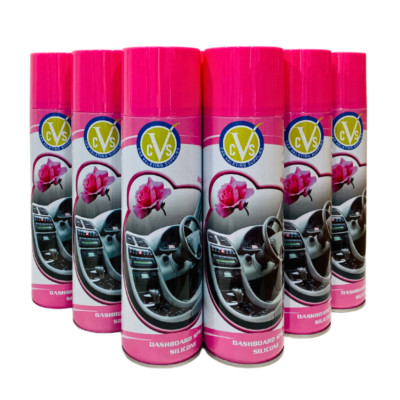 6 x 500ml ARMATURENBRETT GLANZ SILIKON SPRAY AUTO INNENVERKLEIDUNG REINIGER ROSE