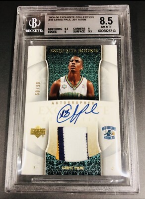 2005 UD Exquisite Chris Paul Rookie RC RPA 3 Color Patch Auto 50 