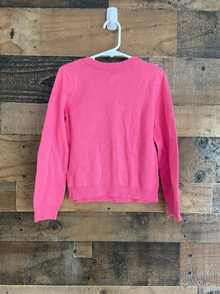 Children's Place Pink Long Sleeve Knit Girls "Love" Sweater Sz 5/6 Casual Soft - Image 2 of 3