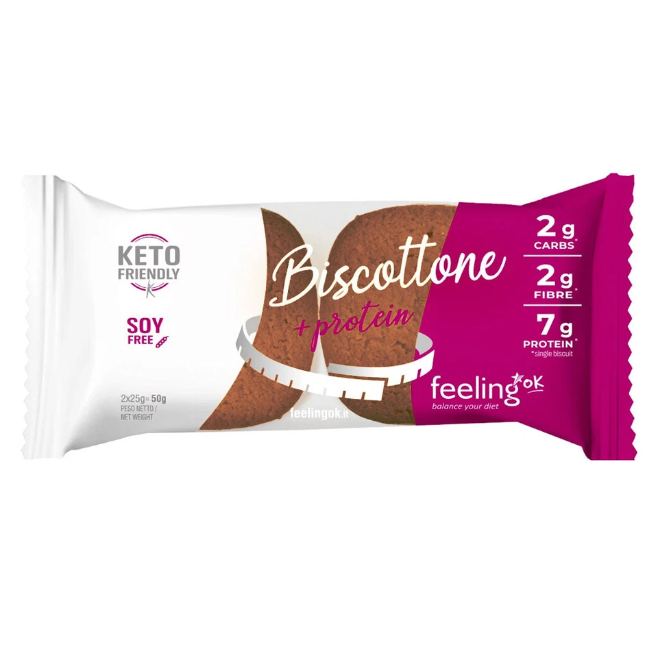 FEELING OK BISCOTTONE + PROTEIN 50 GR Cacao
