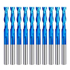 10x Spiral Router Bits Up Cut 1/8'' Shank 2Flute Carbide CNC Cutter End Mill Bit