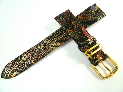 17mm MULTICOLOURED MULTI COLOUR WATCH STRAP VELOUR WATCH BAND LEATHER 1766