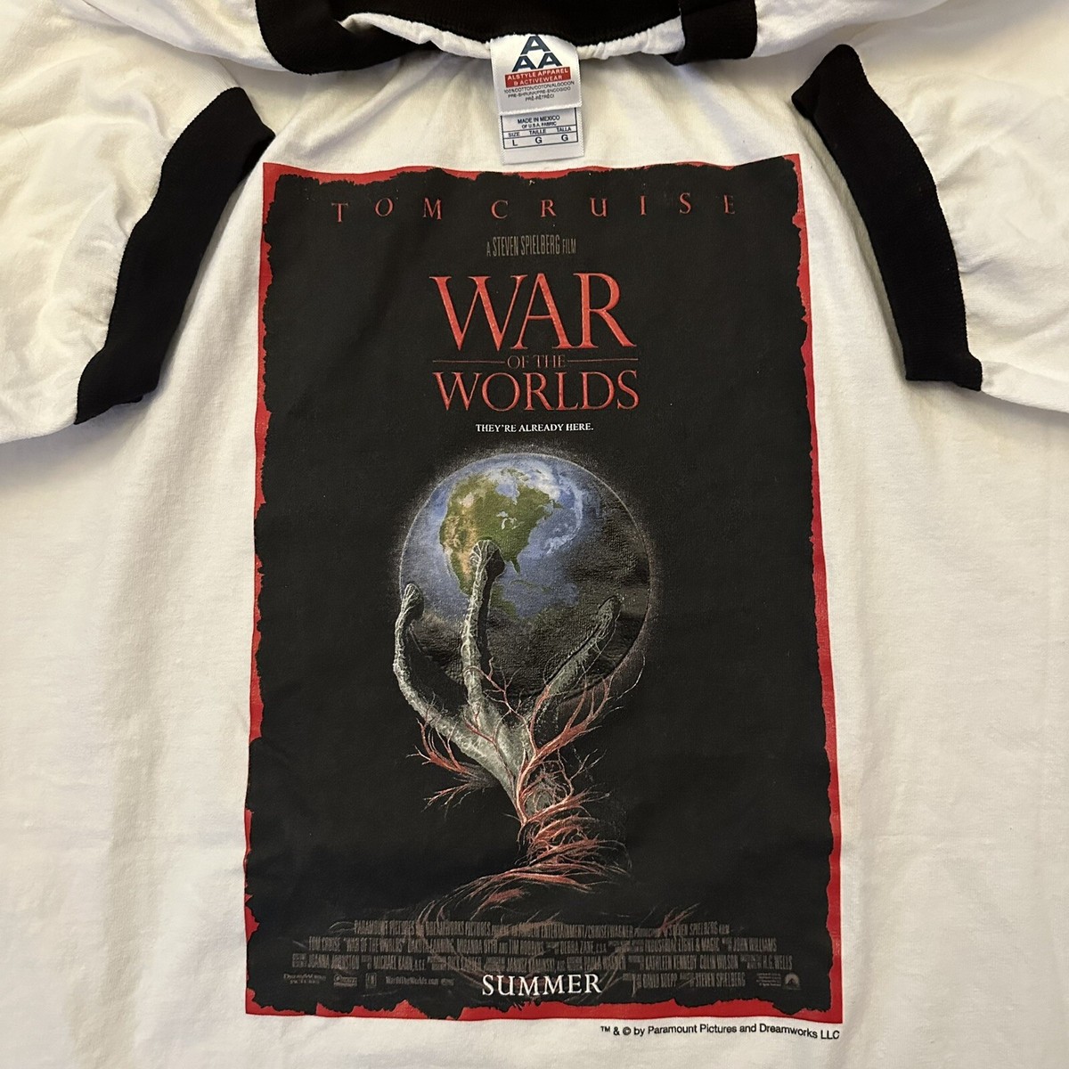 Vintage 2005 War Of The Worlds Movie Promo Ringer T-Shirt Large