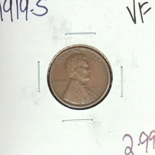 1919-S LINCOLN WHEAT CENT ~ VF ~NICE COIN~