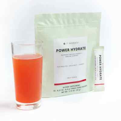 It Works! Power Hydrate Fruit Punch 15 Single Servings Factory Sealed Bag.......