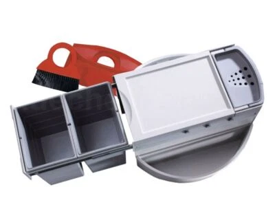 Hailo Rondo Comfort 3645221 Eckabfallsammler Einbau Mülleimer Abfalleimer grau - Bild 1 von 4