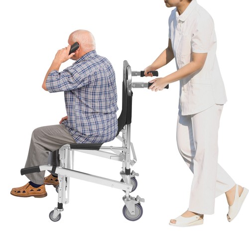 Foldable Emergency Stair Chair with 4 Wheels for Safe Transport - Picture 3 of 15