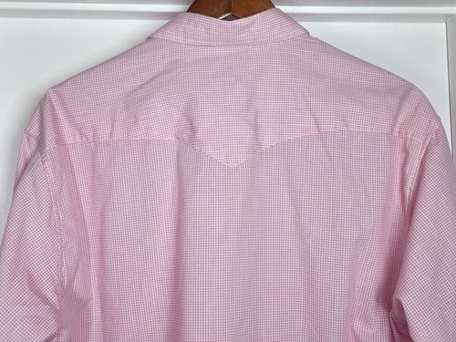 Panhandle Camicia Slim Perla Snap Uomo L 16,5-34 Rosa Check Western Cowboy - Foto 6 di 6