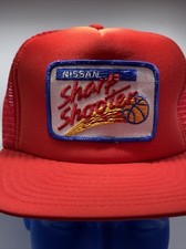 Vintage Nissan Sharp Shooter Flaming Basketball Trucker Hat Cap
