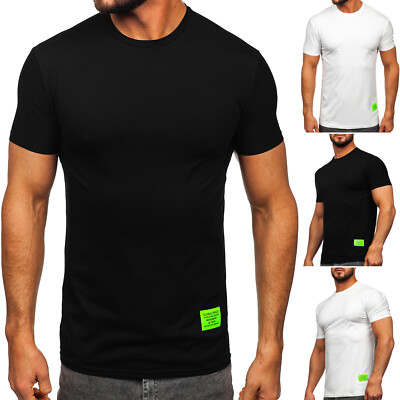 T-Shirt Tee Kurzarm Rundhals Casual Sport Classic Motiv Herren BOLF Unifarben
