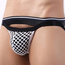 Men Jockstrap Underwear Briefs Sexy G String Underpants Shorts Mesh Pouch