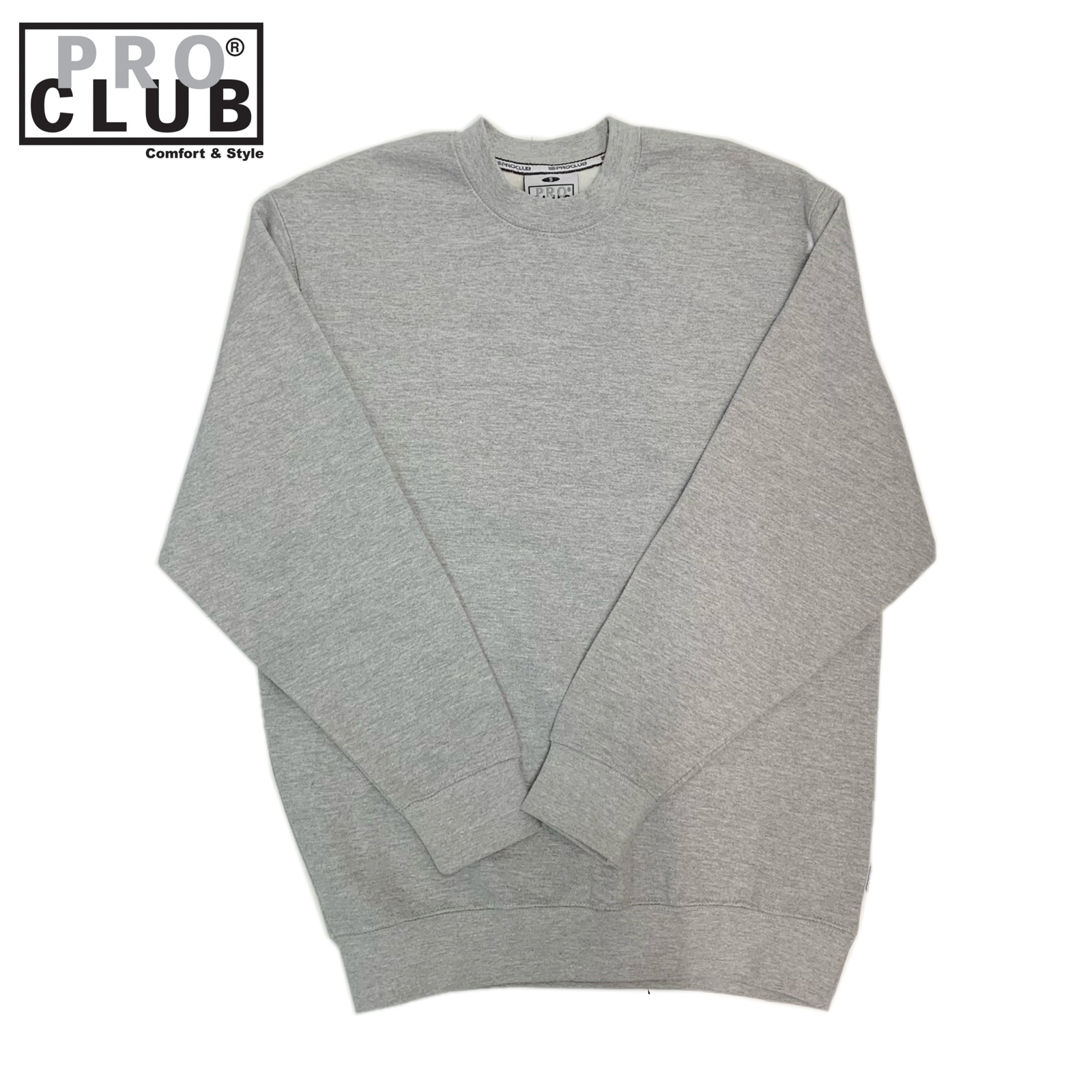 Grey Pro Club Crew Neck Pro Club Men's Heavyweight 13oz Crew Neck