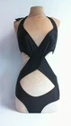 Proudlock and Harry Black Strappy Cut Out Swimming Costume - Size Medium #1A254