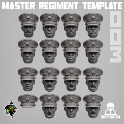 Imperial Guard Master Regiment Template set 3 Kit 15 Heads Reptilian Overlords