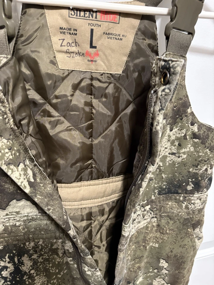 Red Head Silent Hide Overalls Boys L Youth Brown Thermolite Bib Insulated Camo - Image 3 of 4