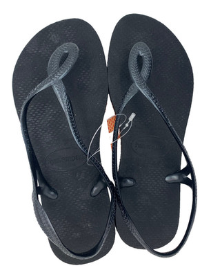HAVAIANAS LUNA Sandalen schwarz Gr. 35 / 36 = EUR 37 / 38  NEU