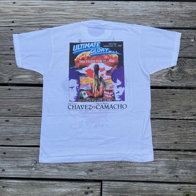 VTG  Boxing  Cesar Chavez Vs. Macho Camacho 1992 Rap Tee Las Vegas T-Shirt L 90s