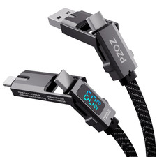 PZOZ 4-In-1-Led-Display Schnellladekabel,60W,Usb-Kabel, USB C Auf Lightning/Typ