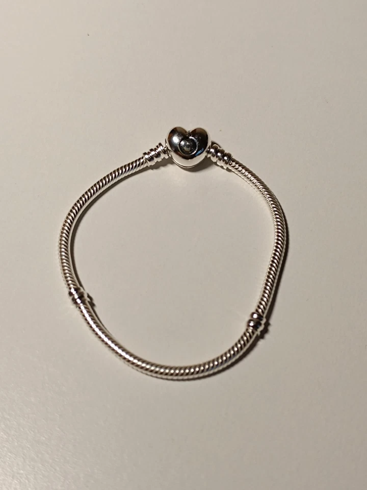 Pandora Moments Herz und Schlangen-Gliederarmband Sterling-Silber 590719-18 - Bild 2 von 4