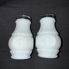 Vintage Wheaton Milk Glass Eagle Coin Medallion Salt and Pepper Shakers