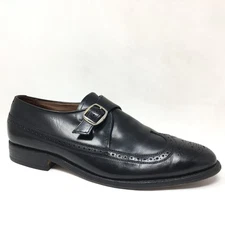 Allen Edmonds Warwick Monk Strap Loafers Dress Shoes Mens Size 10 Black Leather