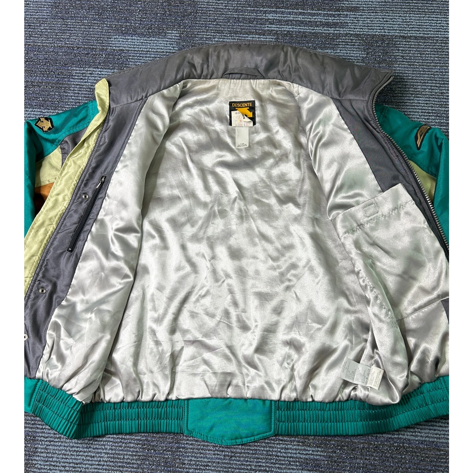 Vintage Descente 2 Piece Ski Suit Mens Jacket M Pants 30 Teal Colorblock 80s 90s image 6