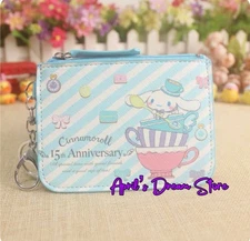 Cinnamoroll & Teacups 15th Anniversary ID Cardholder Coin Purse Keychain Wallet