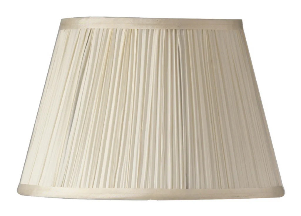 Lampshade Cream 8"" Tapered Mushrrom Pleat Faux Silk 205mm Oaks Lighting S401/8
