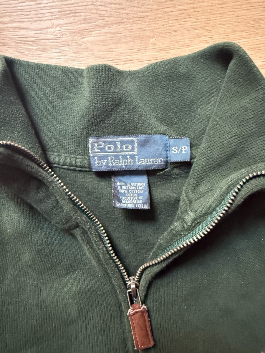 Polo Ralph Lauren Green Quarter-Zip Pullover Sweater Mens Size S