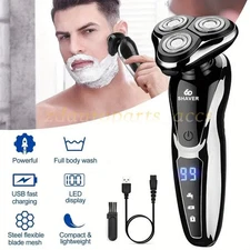 Men Wet/Dry Electric Shaver Trimmer Rotary Razor Beard Shaving USB Rechargeable