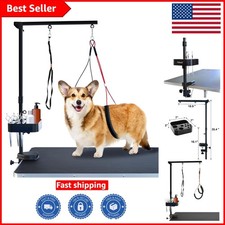 Professional Dog Grooming Arm Clamp - 35 Inch Height Adjustable, Includes Loops