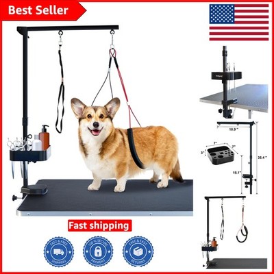 Professional Dog Grooming Arm Clamp - 35 Inch Height Adjustable, Includes Loops