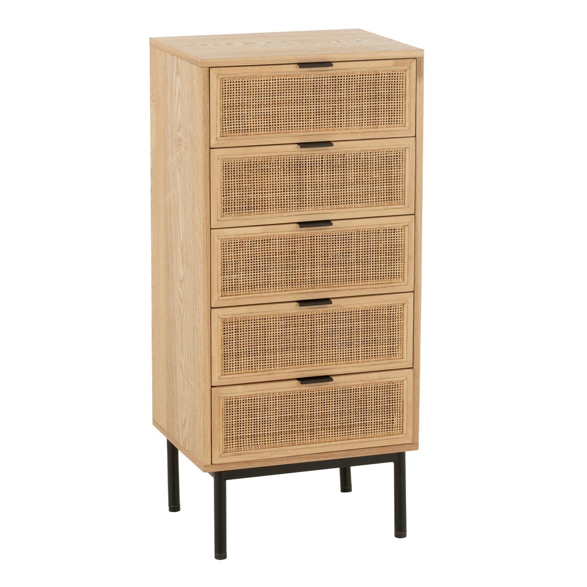 Buffet bas Cannage Kory 100cm naturel pour salon bohème