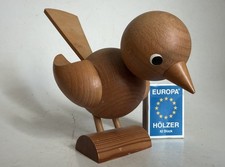 Alt Vogel Original Erzgebirge Handarbeit Germany Spatz Holzkunst 12cm Ostern #2