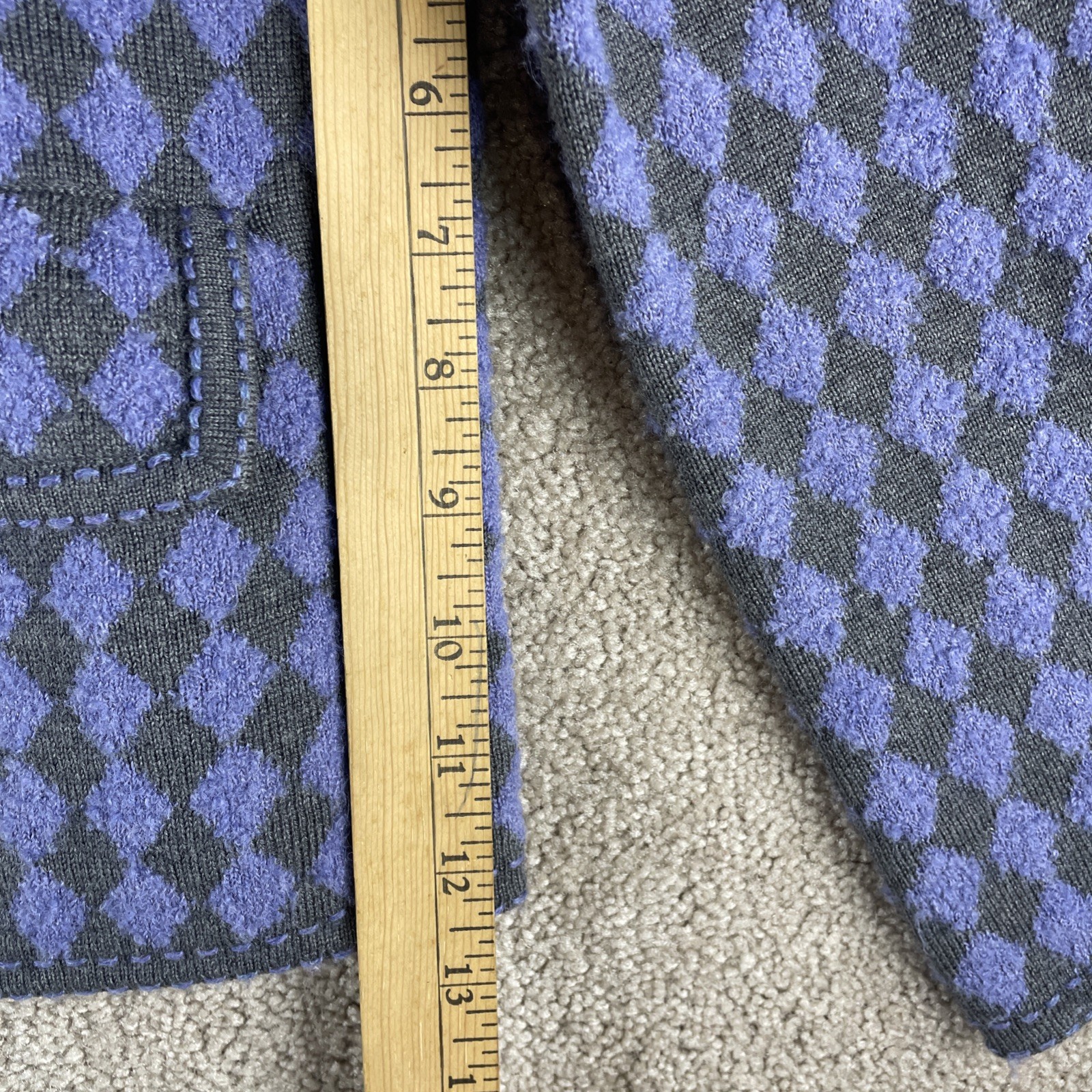 Pendleton Full Zip Collared Argyle Wool Sweater J… - image 6