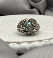 Unique Sterling Silver 925 Pearl Ring Size 5 / 6 Grams