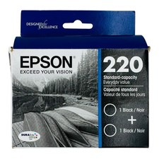 Genuine Epson 220 Black Ink Cartridge Twin Pack T220120-D2 Exp 09/2023 Sealed
