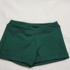 Capezio Team Basics Boycut Lowrise Shorts Dark Green Low-rise DBL-stitched SZ SC
