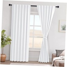 White Curtains 84 Inches Long, 50 Blackout 52"W x 84"L Pack of 2 Pure White