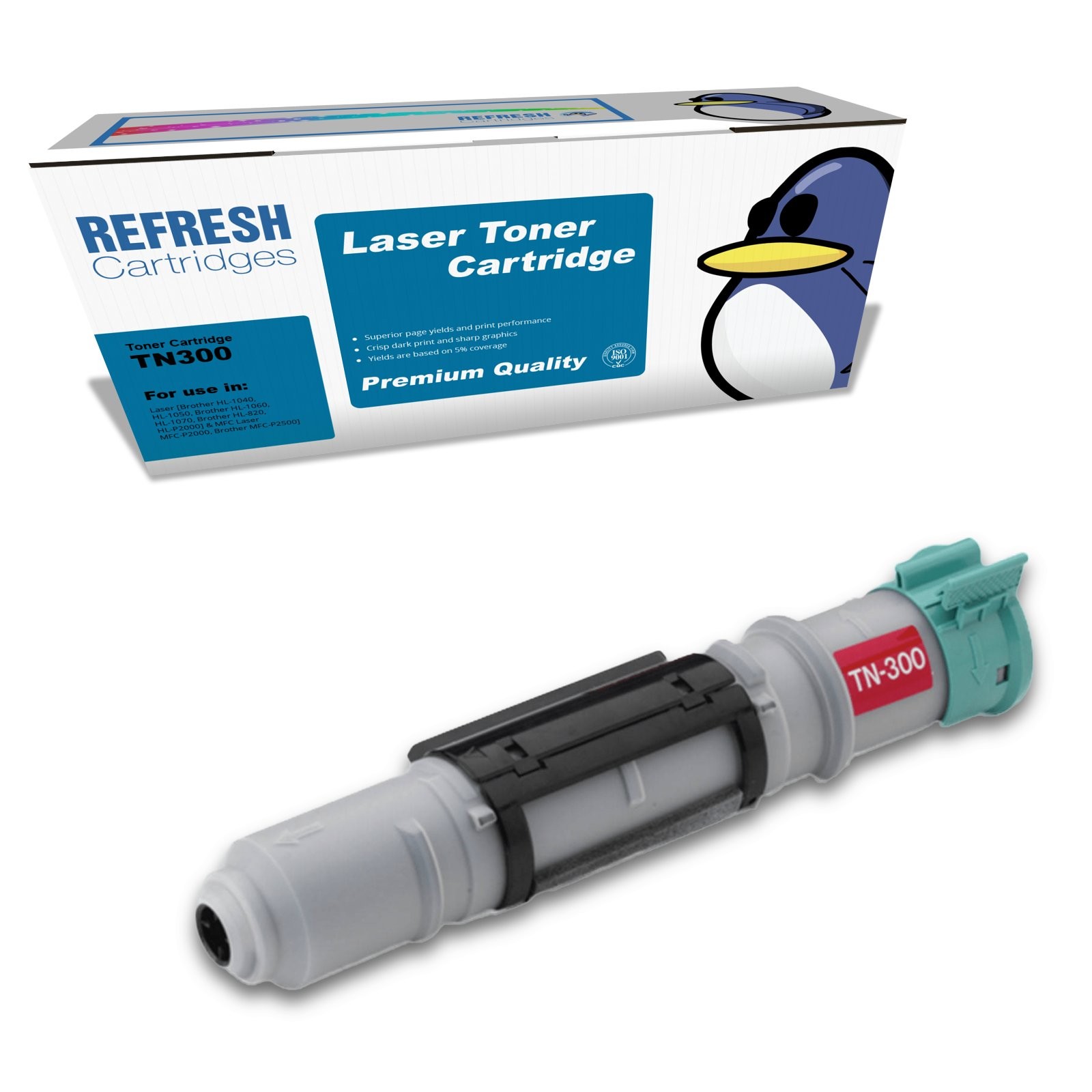 Refresh Cartridges Black TN300 Toner Compatible With Brother Printers