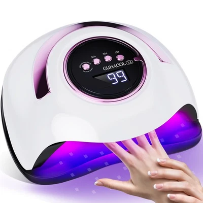 GUHAOOL Lampe UV pour ongles avec 4 minuteries – Sèche-ongles professionnel - Photo 1/4