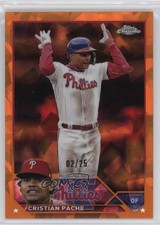 2023 Topps Chrome Update Sapphire Edition Orange 2/25 Cristian Pache v9t