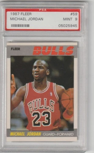 1987-88 Fleer Michael Jordan #59 PSA 9 MINT HOF DEAD CENTERED