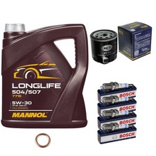 Produktbild - Inspektionspaket 5L MANNOL Longlife 5W-30 für VW Polo 1.2 TSI 16V 1.4 Golf