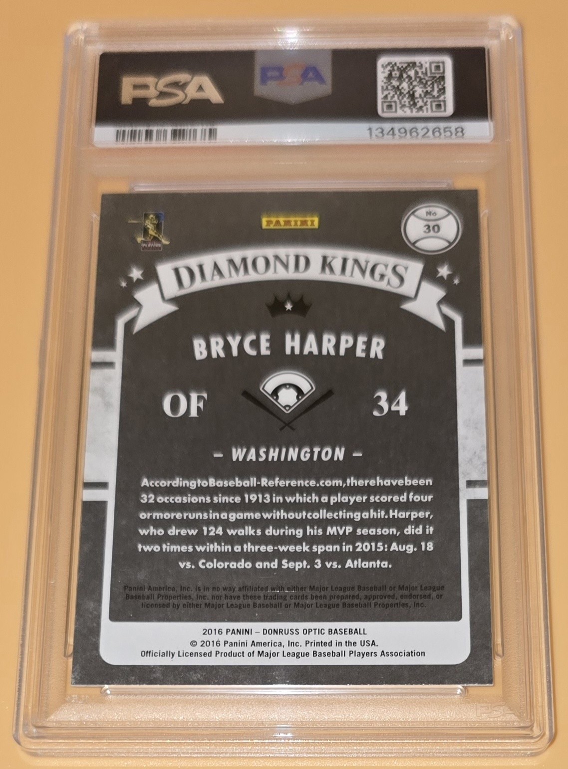 Bryce Harper PSA 10 Low Pop 2016 Panini Donruss Optic Baseball Diamond Kings MLB view 9