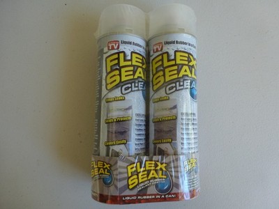 (2 pack) Flex Seal Aerosol Liquid Rubber Sealant Coating 14 oz, Clear NEW SEALED