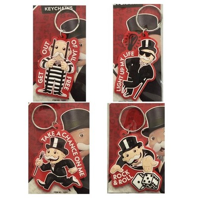 Monopoly Keychains Get Out of Jail Free Dice Chance Keyrings Key Rings Bag Tags